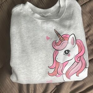 Girls unicorn sweat shirt size 4-6 H&M